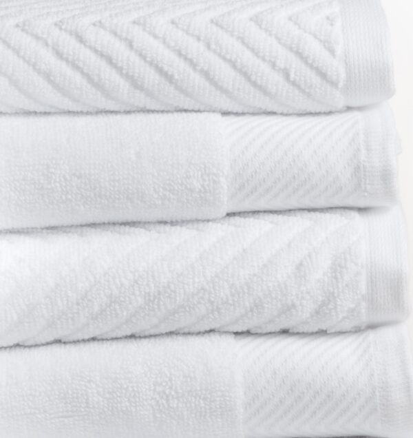 Addy Home Premium Chevron 10 Piece Bath Towel Set (2 Bath, 4 Hand & 4 Wash) - White - Image 2