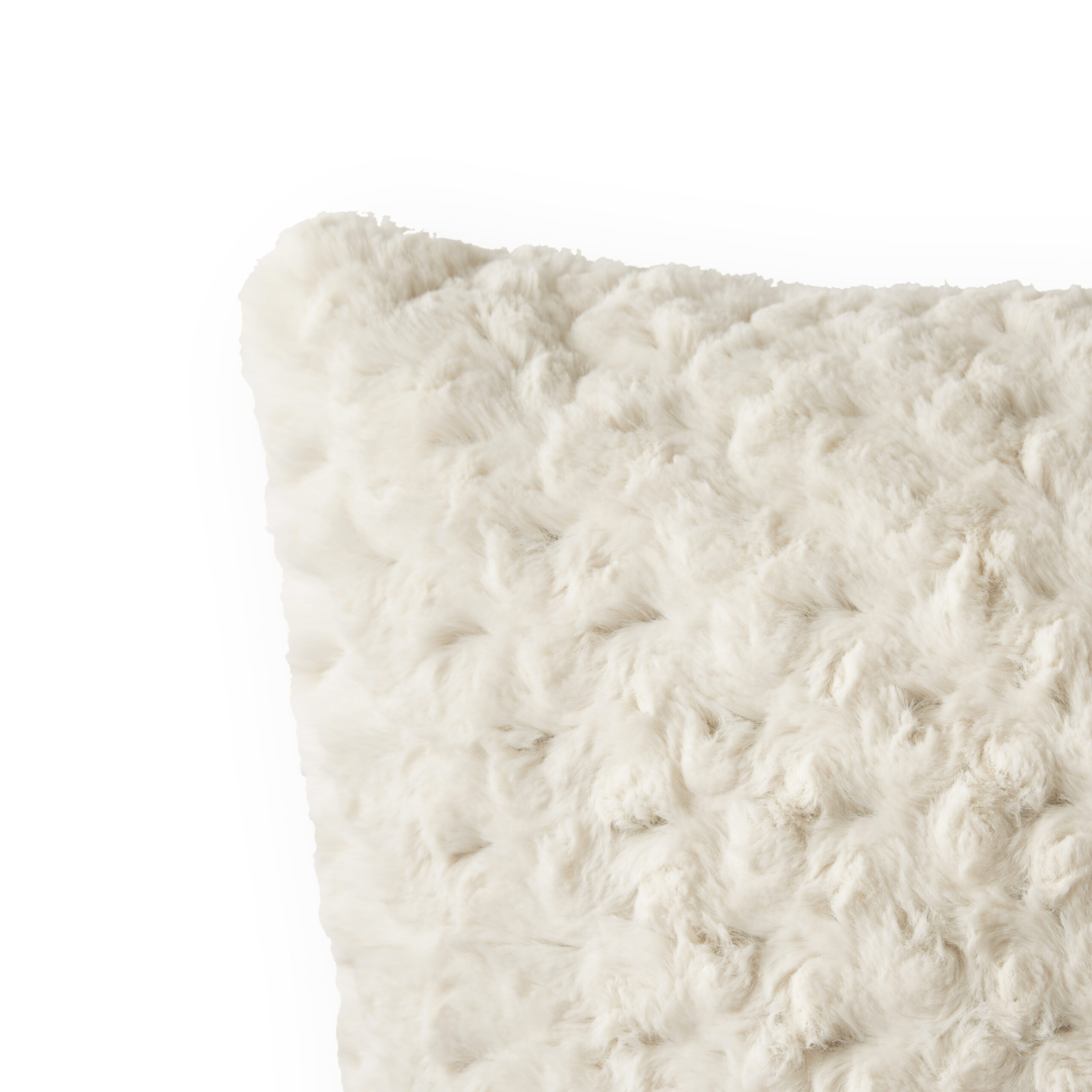Plush Decorative Toss Pillow, 22", Ivory - Image 2